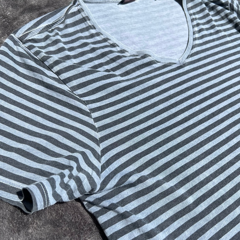 Scotch & Soda Indigo Striped V-Neck T-Shirt